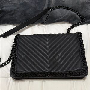 Aldo Black Chevron Crossbody Bag